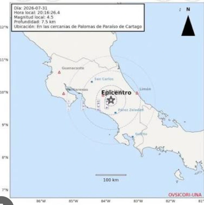 Costa Rica se sacudió dos veces en pocos minutos y las réplicas mantuvieron la alerta