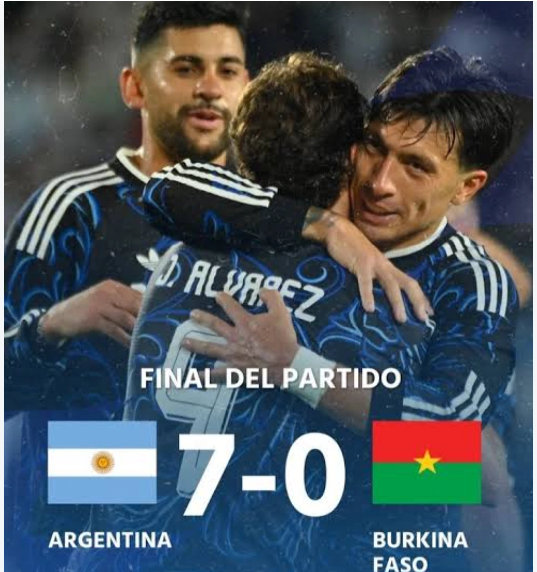 Argentina fue una máquina de hacer goles y goleó 7-0 a Burkina Faso